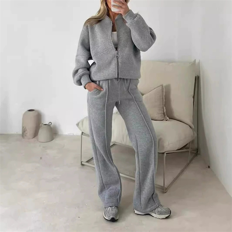 Wide Leg Trouser 70S - 2025 Толстовка, костюм-двойка, женские повседневные спортивные