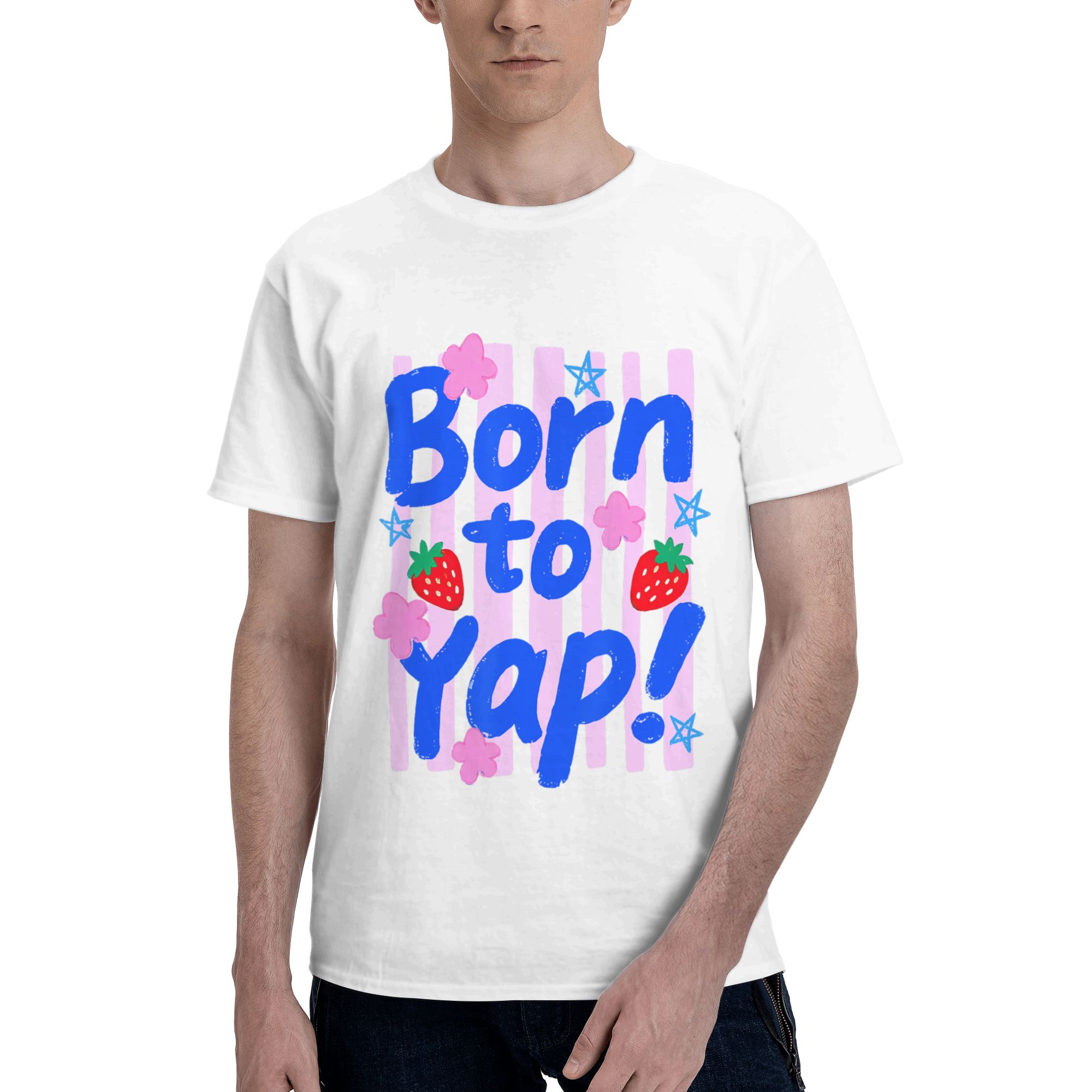 Vintage Fashion Gen Z - Мужская футболка Preppy Born to Yap