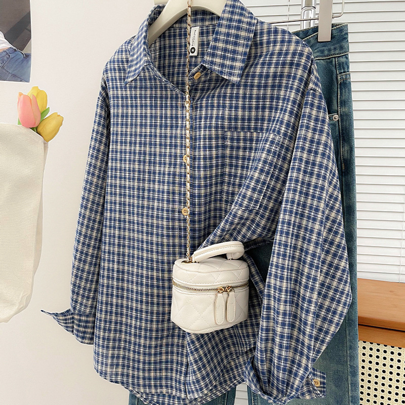Vintage Flannel Shirt - Винтажная рубашка в корейском стиле в