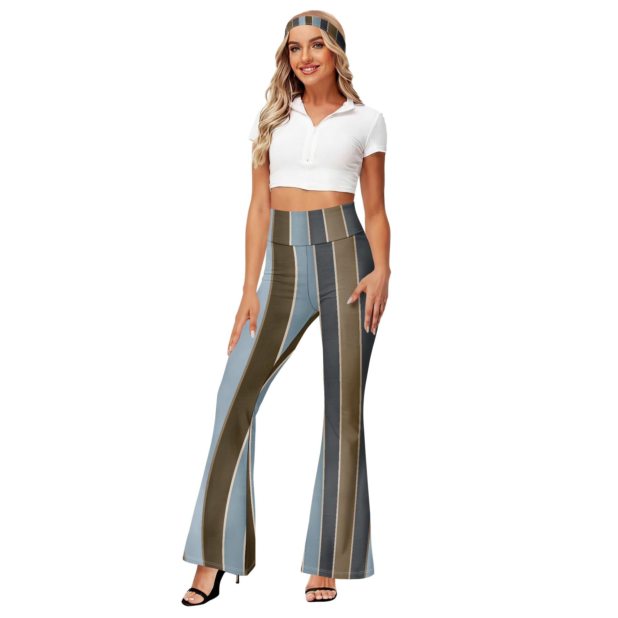 Полосатые брюки-клеш с высокой – обзор и цена Wide Leg Trouser 70S
