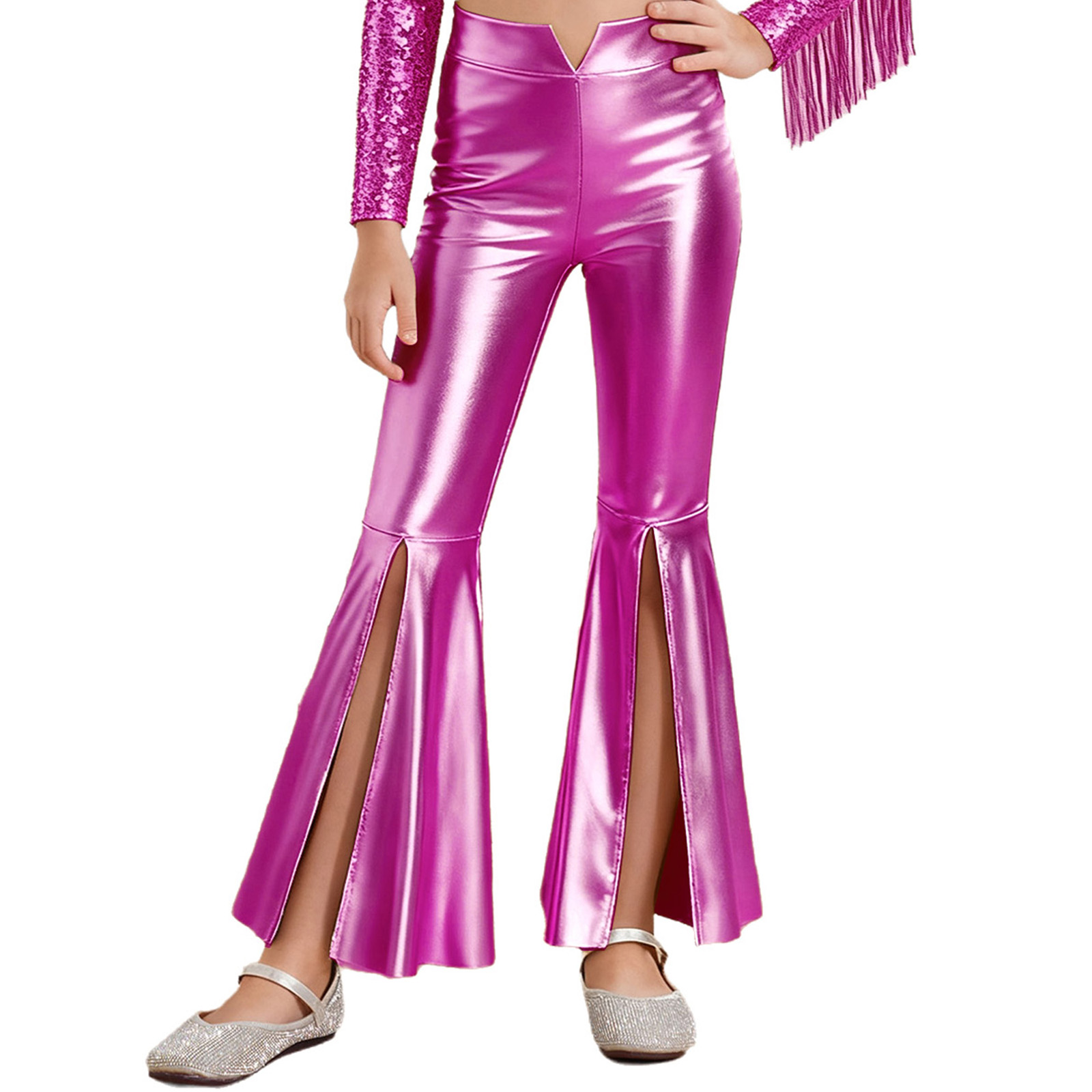 Глянцевые леггинсы металлик дл – обзор и цена Wide Leg Trouser 70S